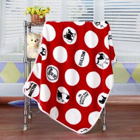 Flannel Coral Fleece Blanket Printed Air Conditioning Blanket Pet (Option: Polka Dot Bullfight Red-100x75cm)