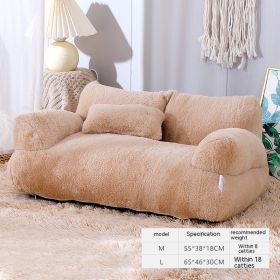 Luxury Cat Bed Sofa Winter Warm Cat Nest Pet Bed For Small Medium Dogs Cats Comfortable Plush Puppy Bed Pet Supplies (Option: M-Mousse Coffee-2PCS)