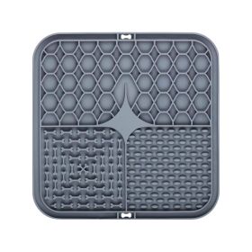 Silicone Pet Slow Food Tableware Bowl Suction Cup Dog Mat (Option: Gray 20cm)