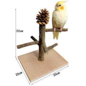 Solid Wood Parrot Station Frame Training Bird Shelf Parrot Toys (Option: Section C)