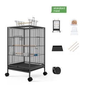 Parrot Xuanfeng Bird Cage With Feeder Toy Grass Nest Breeding Box (Option: Black Standard Meal)