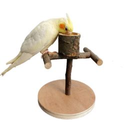 Solid Wood Parrot Station Frame Training Bird Shelf Parrot Toys (Option: Section D)