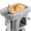 2-Level Cat Tree Kitten Condo House with Plush Perch