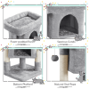 2-Level Cat Tree Kitten Condo House with Plush Perch