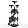 Multi-Level Cat Tree Tower House with Play Tunnel and Dangling Interactive Toy