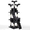 Multi-Level Cat Tree Tower House with Play Tunnel and Dangling Interactive Toy