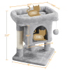 2-Level Cat Tree Kitten Condo House with Plush Perch