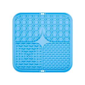 Silicone Pet Slow Food Tableware Bowl Suction Cup Dog Mat (Option: Blue 15cm)