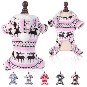 Puppy Clothes Super Soft Coral Fleece Pet Clothes Christmas Outfit (Option: Pink-XL)